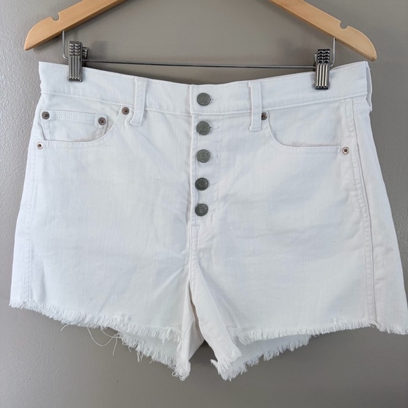 GAP Pants - GAP White Button-Fly Jean Shorts